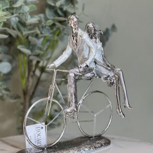 Adorno de pareja en bicicleta.