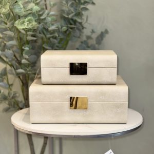 Set de cajas decorativas beige lujo