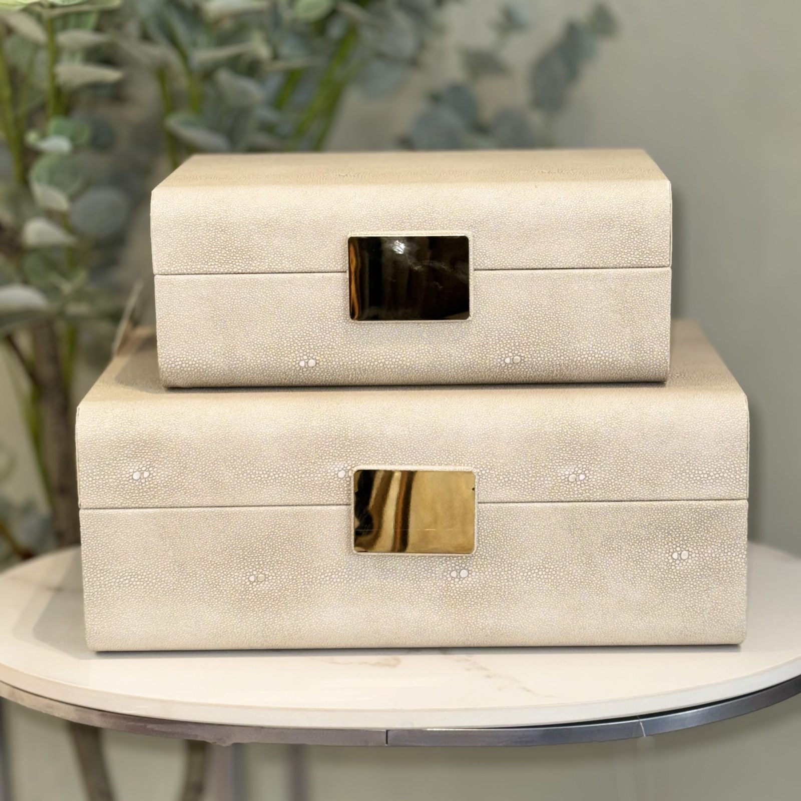 Set de cajas decorativas beige lujo — vista 2