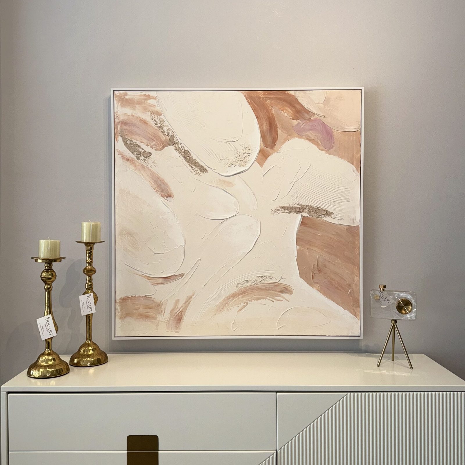 Cuadro minimalista en rose. 100x100 cm