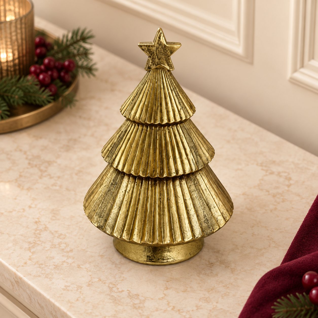 Árbol decorativo de porcelana Abete Dorato — vista 2