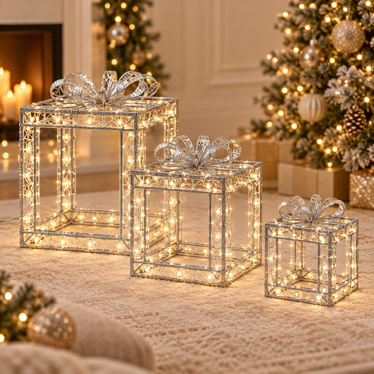 Set de 3 Cajas acrílicas con luz Glowing Gifts — vista 2