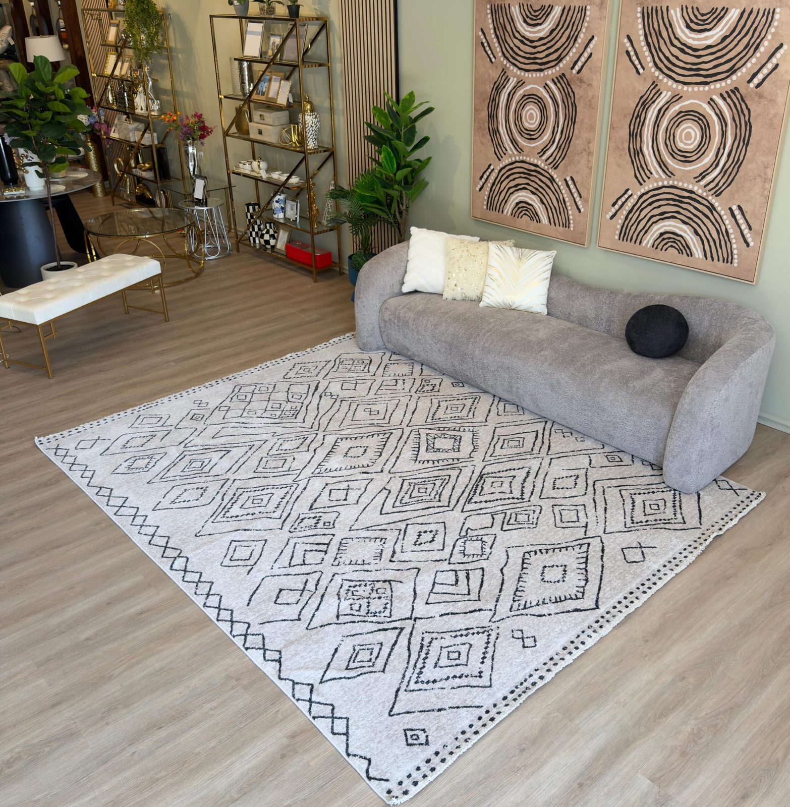Alfombra Loloi vance marfil carbón 240 x 300 cm — vista 2