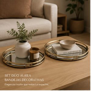 Set de bandejas decorativas Luna Dorée