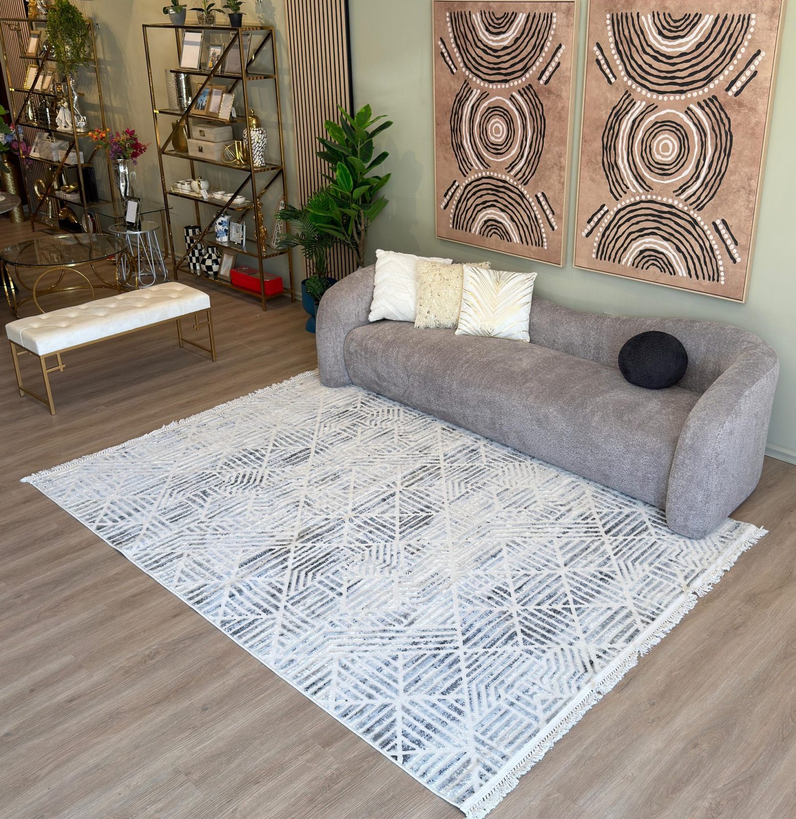 Alfombra Livabliss tribal geo ivory black 200 x 300 cm — vista 2