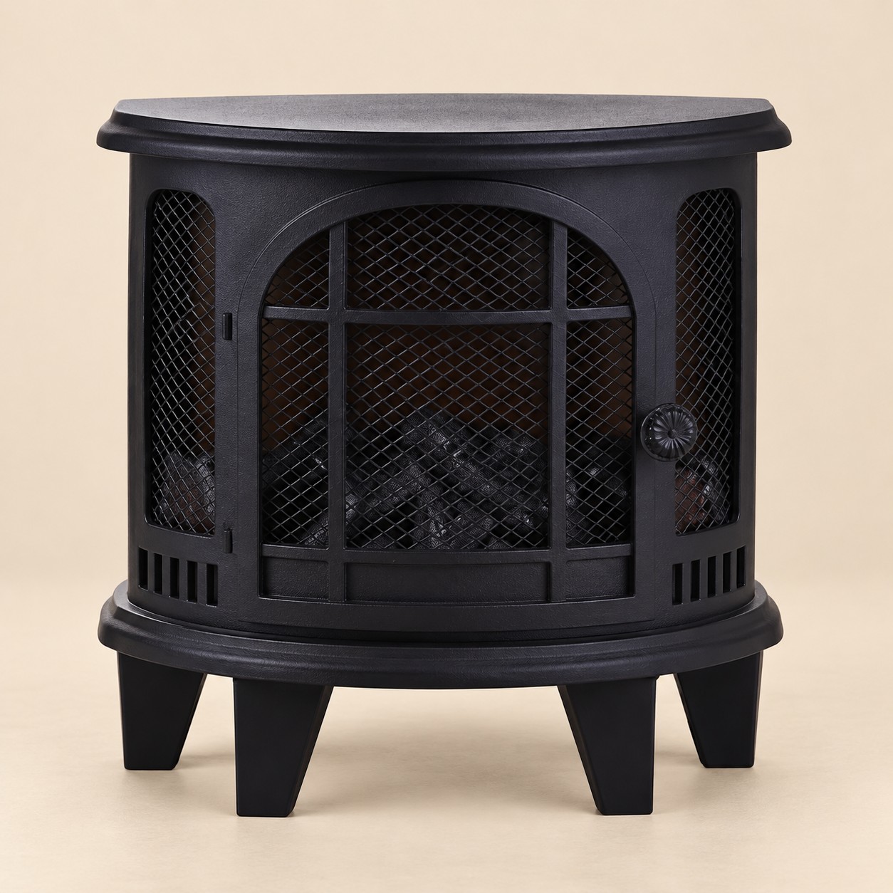 Chimenea decorativa con luz — Âtre Crépitant sobre fondo beige