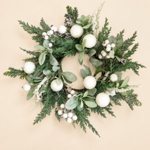 Corona navideña — Couronne Scandinave, vista principal sobre fondo beige