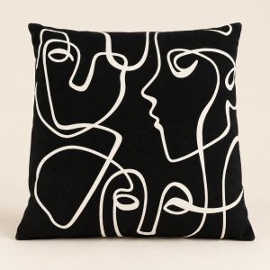 Cojín decorativo de rostros Coussin Profils — vista principal con fondo limpio