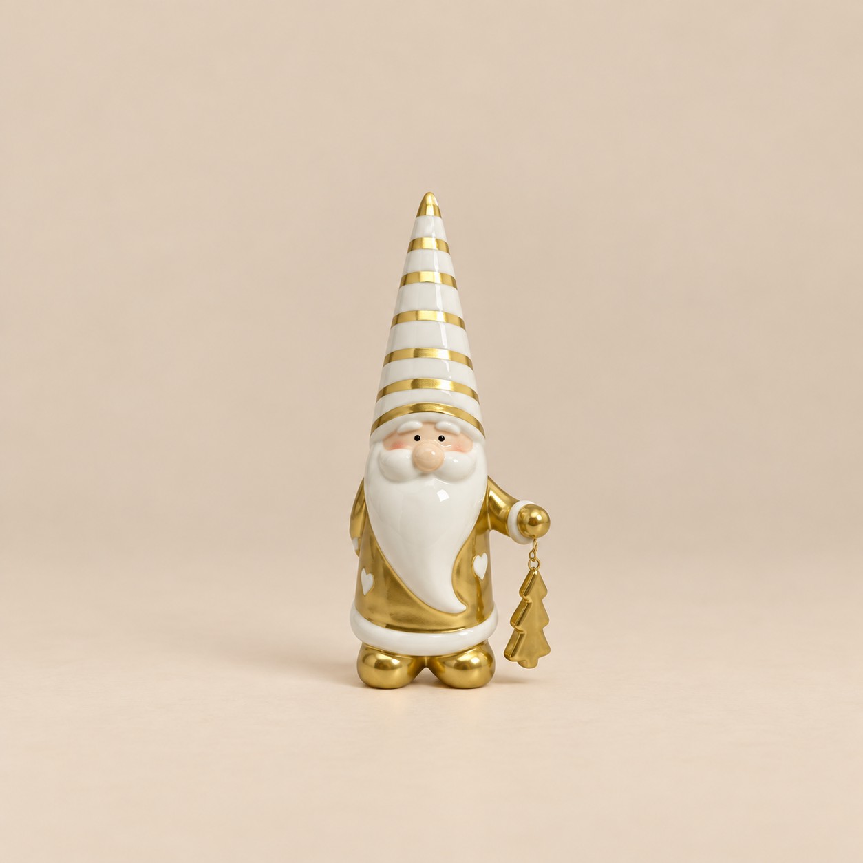 Gnomo navideño — Lutin Malicieux sobre fondo beige
