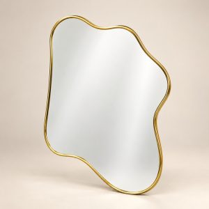 Espejo decorativo orgánico — Mirage Fluide sobre fondo beige limpio