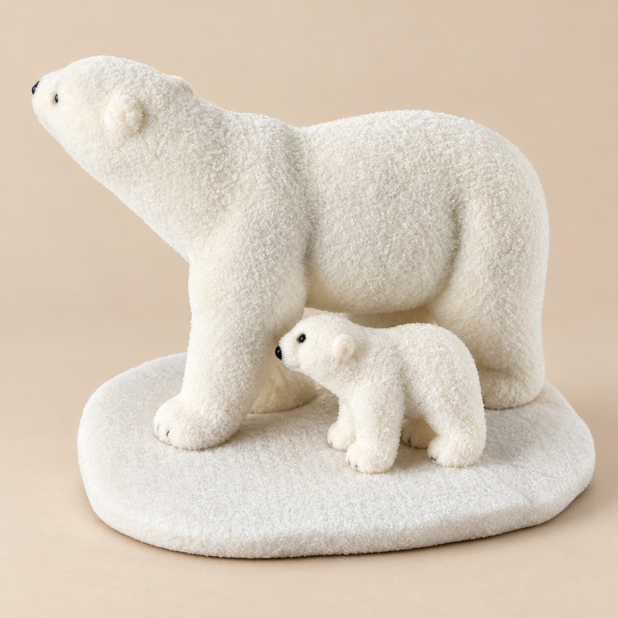Oso polar decorativo — Ours Tendresse sobre fondo beige