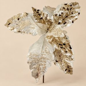 Flor de pascua decorativa — Poinsettia Gala, vista principal sobre fondo beige