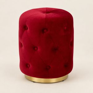 Taburete de terciopelo — Tabouret Capitonné — imagen principal con fondo beige claro