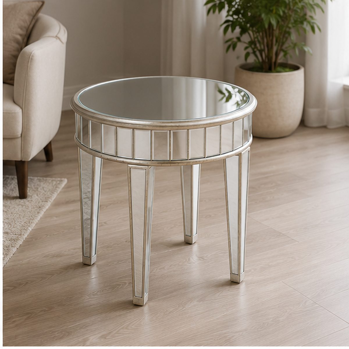 Mesa auxiliar mirror plata