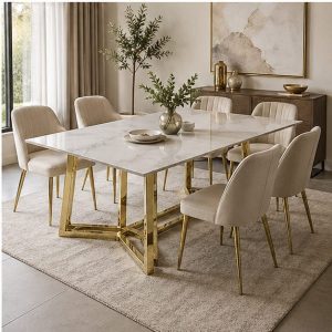 Mesa de comedor prisma doré