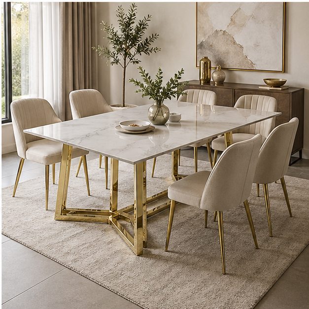 Mesa de comedor prisma doré