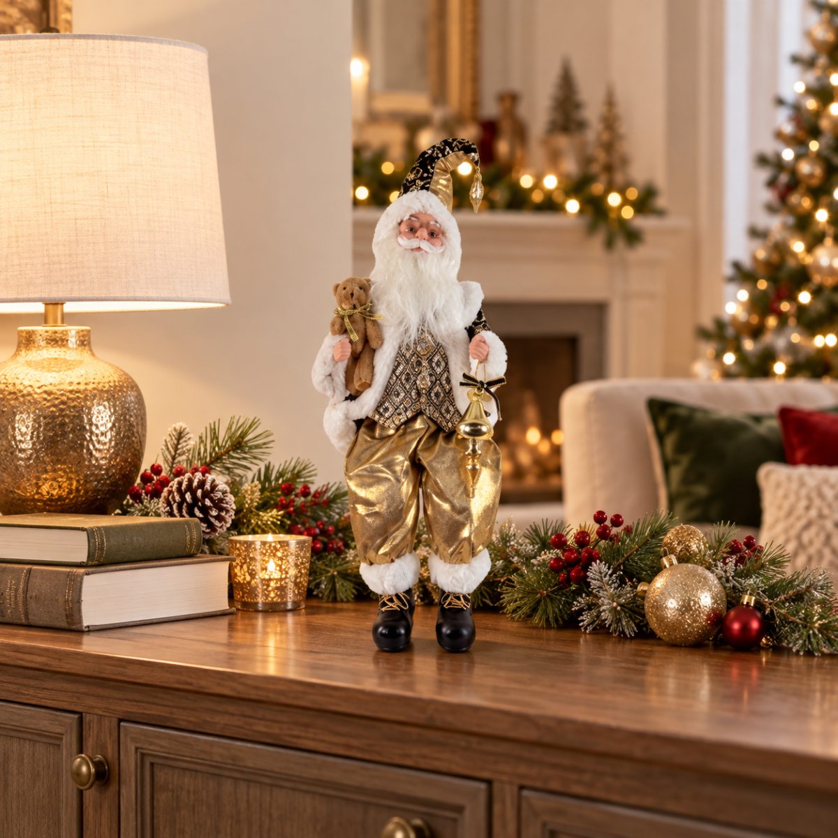 Santa Claus musical — Nicolas Cantique — decoración navideña