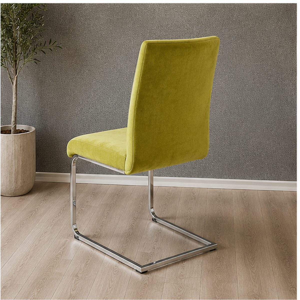 Silla Velvet verde oliva — vista 2